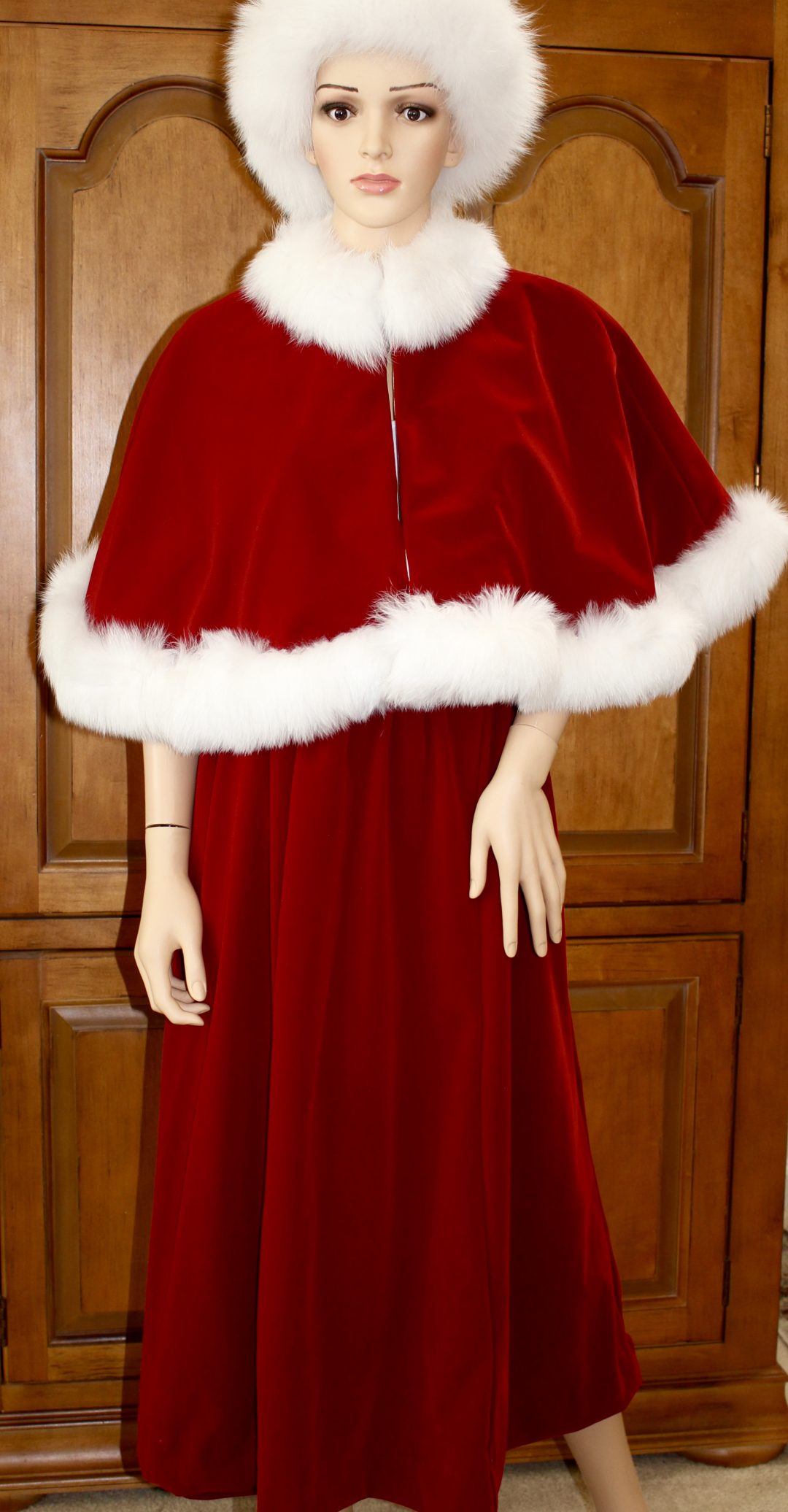 Mrs Claus Red Burgundy Velvet Skirt with Elastic Waist | Santa Accessories